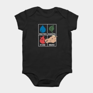 Water, Earth, Fire, Mare (Full Color) Baby Bodysuit